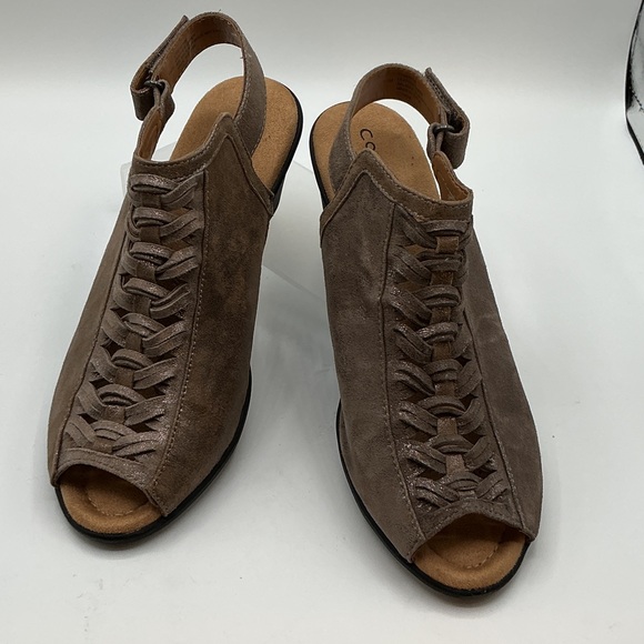 Comfortiva Finella metallic beige leather open toe slingback size 7.5 - Picture 7 of 9